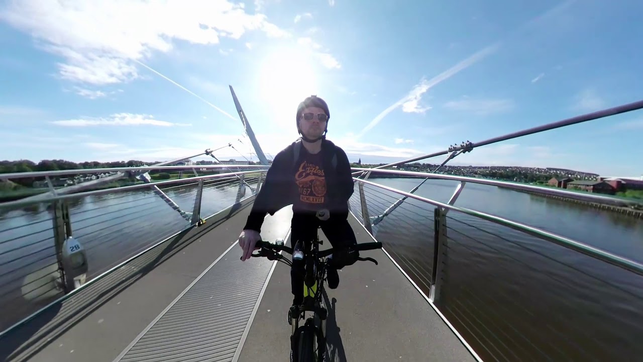 Derry Peace Bridge Summer ride - Samsung Gear 360 - Woosh Rio Electric Bike