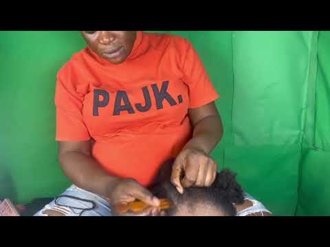 ASMR✨SCALP OILING,SCRATCHING,HAIR PARTING, MASSAGE, ON MY COUSIN WITH GUM CRACKING SOUND.