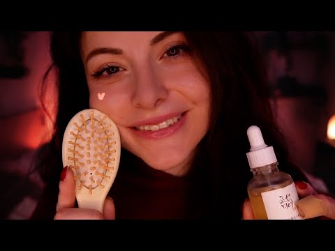 ASMR Affirmation positives ❤ Attention personnelle, brossage de cheveux, huile, brushing