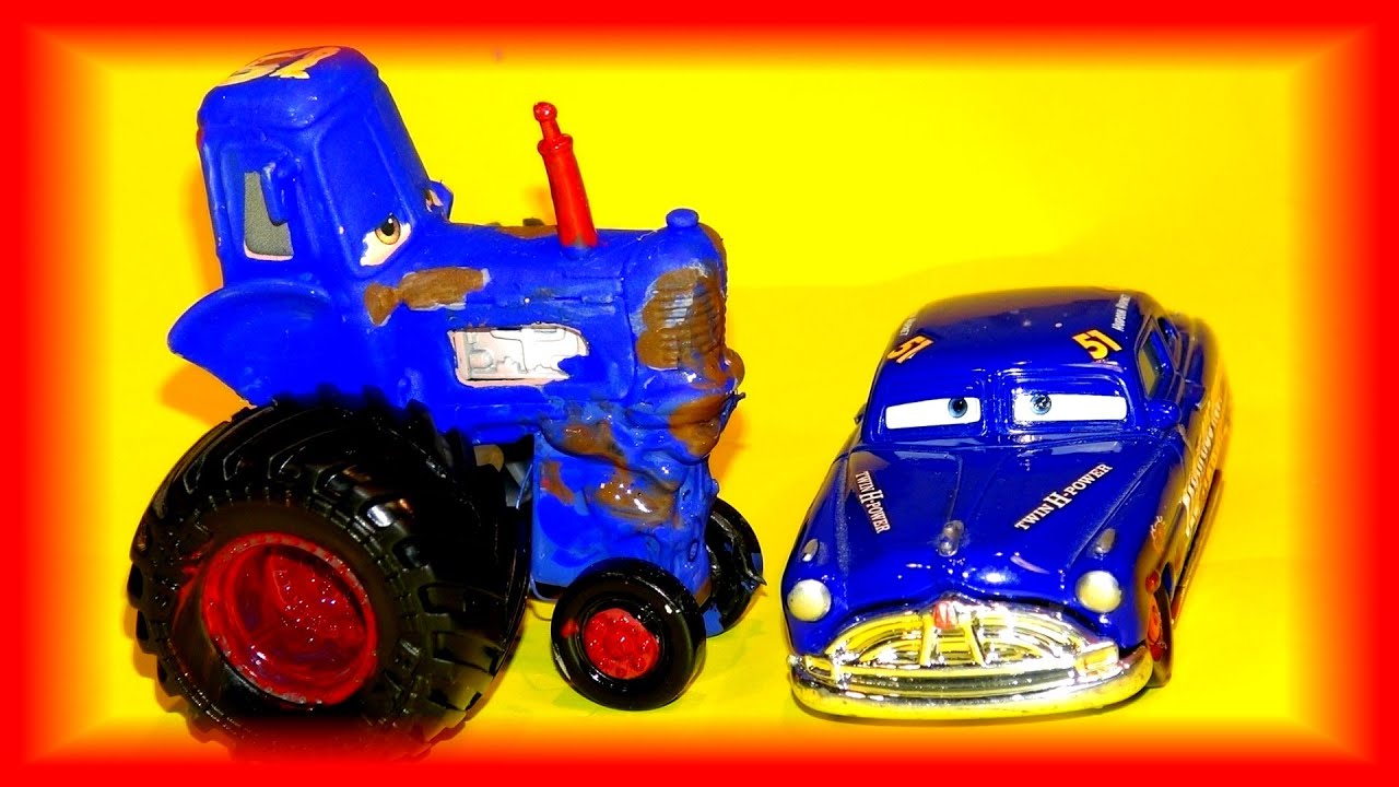 Pixar Cars Customs Fabulous The Tractor Bonus Video with Red Wheels and ...