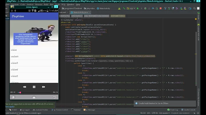 Play Video with ListView  and VideoView  |Android Studio