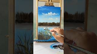 Beautiful Reed Flowers by the Riverside 🌾 Easy Acrylic Painting Tutorial | Relaxing Art