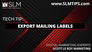 Tech Tip: Export Mailing Labels