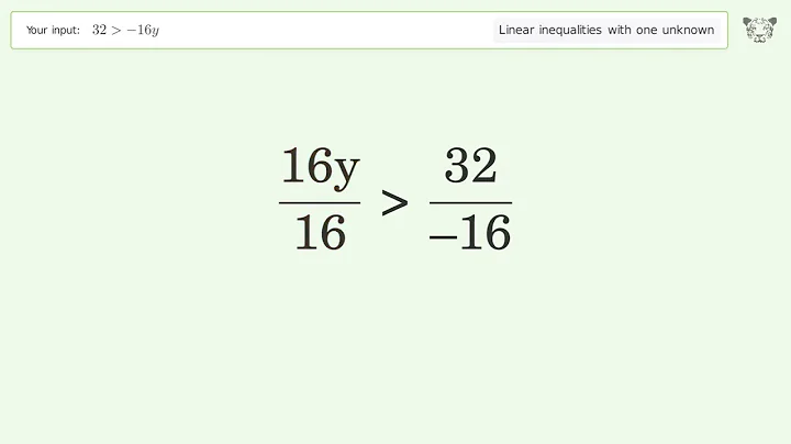 Solving Linear Inequalities: 32 is Greater Than  -16y