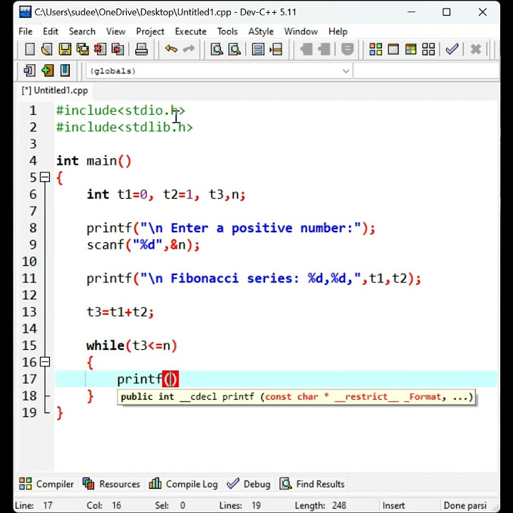 C program to print Fibonacci series | C C++ programming @Code_Block ...