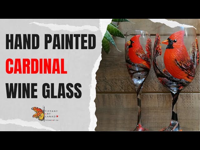 Stained Glass Abstract Hand Painted Wine Glasses in Stemmed
