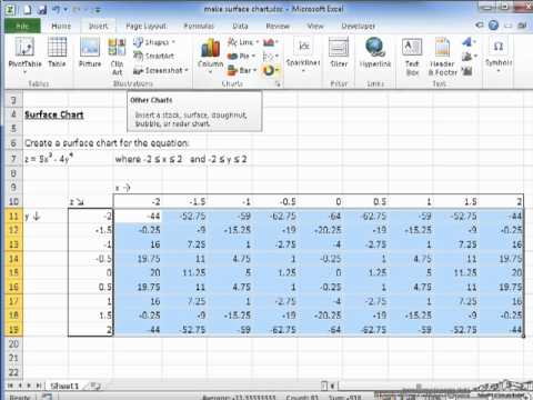 3d Plots In Excel Youtube