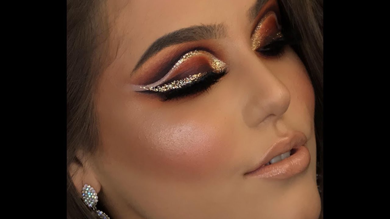 Maquiando cliente #50 Double Cut Crease com delineado gliterinado