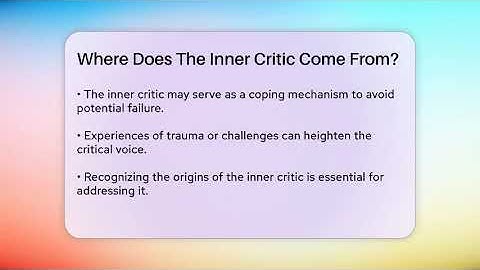 Where Does The Inner Critic Come From? - The Personal Growth Path