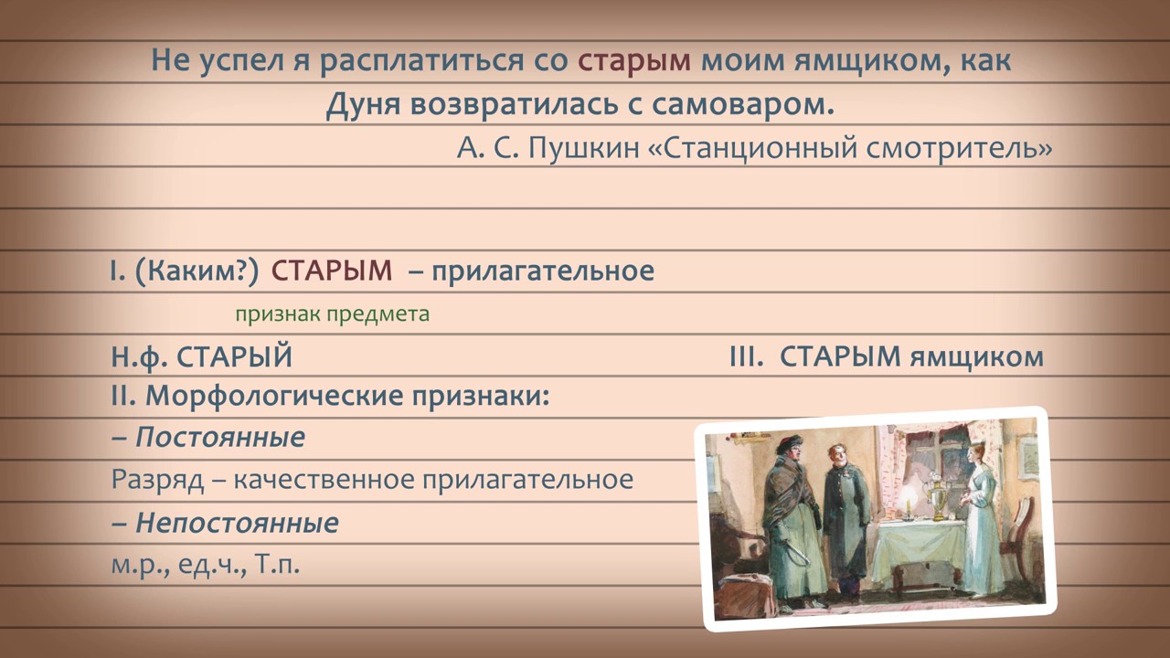 Русский 6 Морфологический разбор имени прилагательного - YouTube