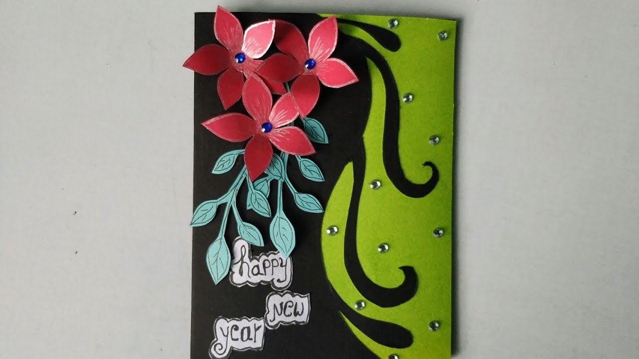 Kraftylady cards: happy new year #happynewyear #greetingcard beautiful Handmade happy New year card new year greeting card idea