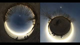Solar eclipse 2024 moon shadow at lake Erie