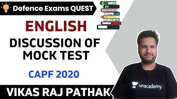 Discussion of Mock Test | English | Target CDS/CAPF/NDA/AFCAT 2020 | Vikas Raj Pathak