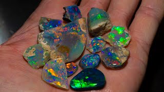 Straight from the mines in Lightning Ridge I shape a parcel of uncut gems