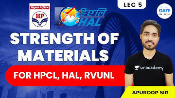 Strength of Materials | L:5 | #RVUNL #HAL #HPCL Exam Preparation | #Apuroop_Sir