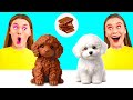 チョコレートの食べ物 vs 本物の食べ物のチャレンジ | フードバトル BaRaFun Gold Challenge