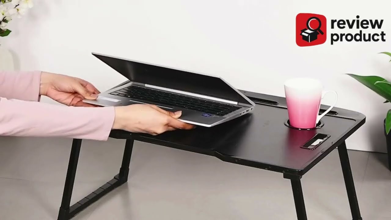 Cubiker Engineered Wood Multipurpose Foldable Laptop Table with Cup Holder
