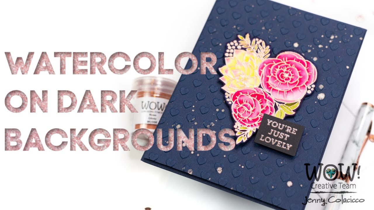 Watercolor Emboss Resist on Dark Cardstock | WOW! Embossing - YouTube