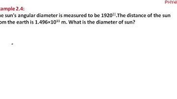 NCERT EXAMPLE 2.4 CLASS XI || THE SUN