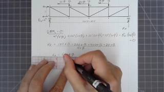 Rotational Equilibrium in a Truss, Ex. 2, Part 1 -- Reactions