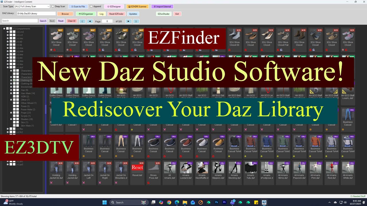 EZFinder Daz Studio Content Scanner and Organizer | Ez3DTv