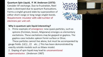 Patrick Lee | Gapless spin liquid and emergent gauge theory