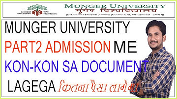 MUNGER UNIVERSITY PART2  ADMISSION SESSION 2019 TO 2022  ME KON KON SA DOCUMENT LAGEGA