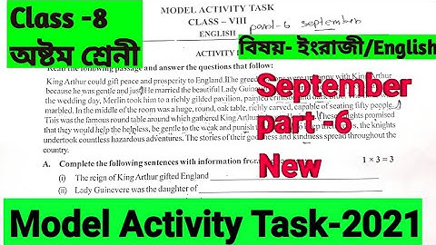 Class-8 English Model Activity Task September Part-6 2021//অষ্টম শ্রেণী ইংরাজী পার্ট ৬ // Full Solve