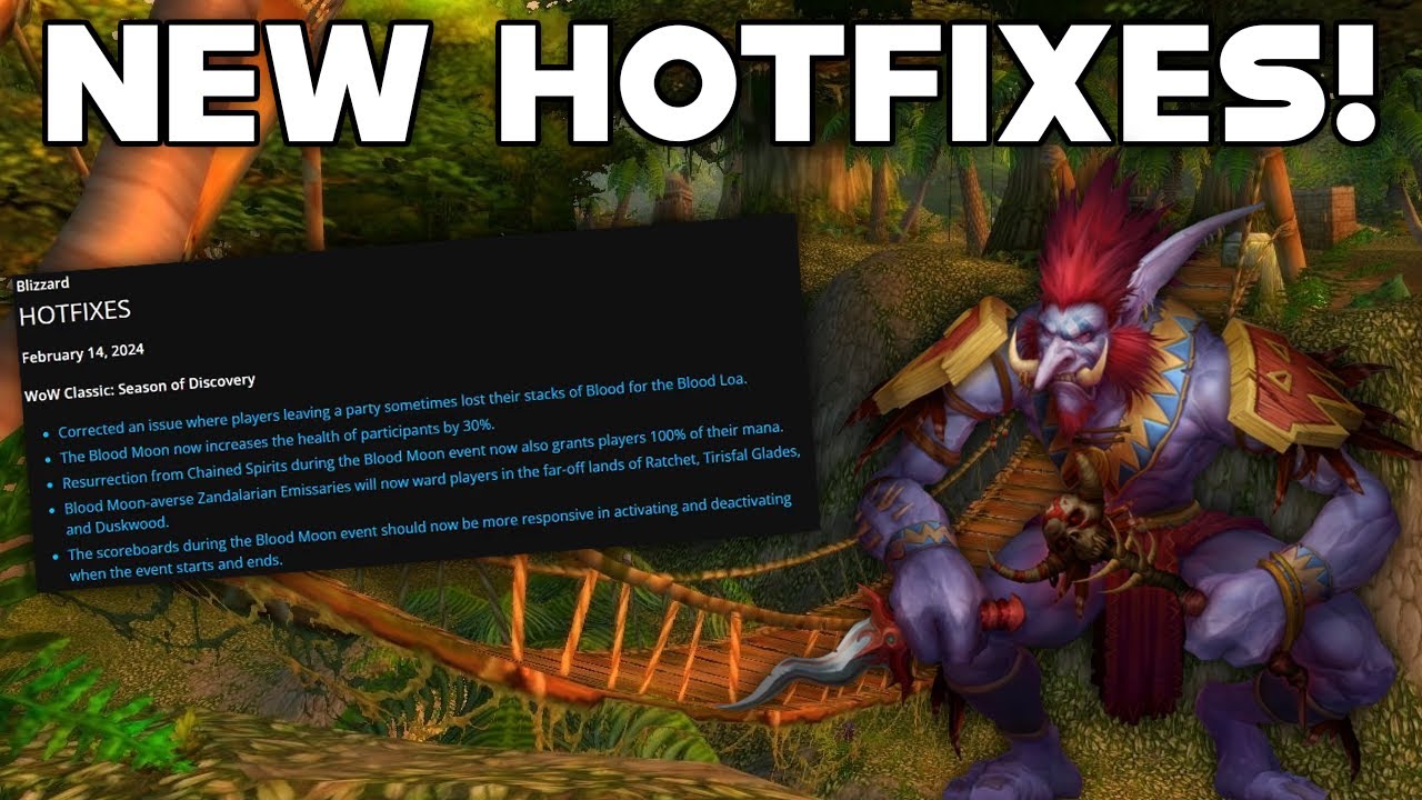 SoD NEW CLASS CHANGES AND MORE! World of Warcraft Classic Hotfix YouTube