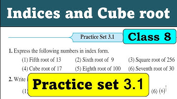 Indices and Cube root | Chapter 3  | Practice set 3.1 | Class 8 | Maths | Maharashtra State Board