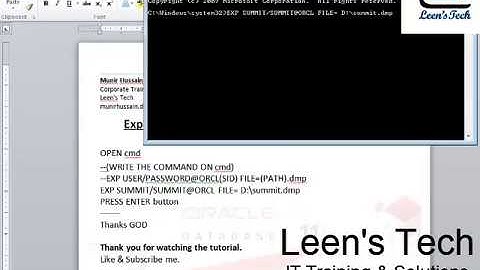 Oracle Database 11g Tutorial in Bangla: Export Import Users Objects
