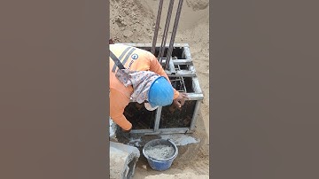 Technical close formwork of footing before casting concrete