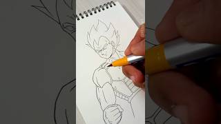 Drawing Vegeta ✨Doms BrushPen ✨#shorts #dragonball #youtubeshorts screenshot 4