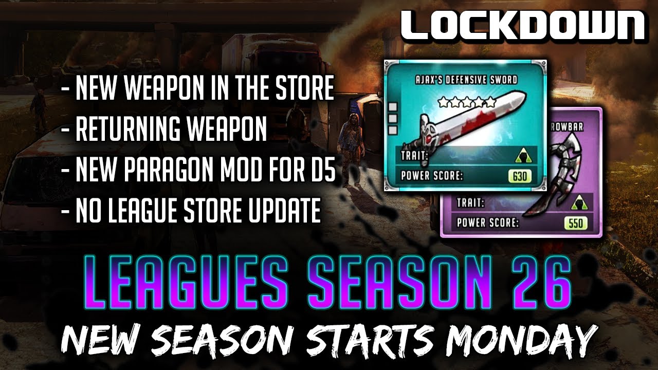 Best Ever League Store Weapon? Leagues Season 26 Details - The Walking Dead: Road to Survival
