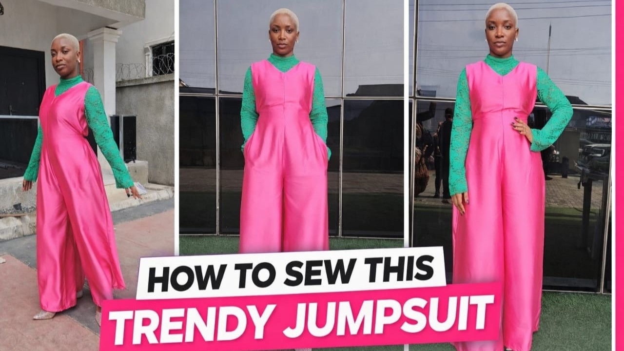 Как сшить модный комбинезон с широкими штанинами | Пошаговая инструкция по пошиву без соединения ...