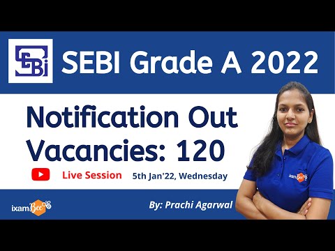 SEBI Grade A 2022 | Notification Out | 120 Vacancies | Other Details | By Prachi Agarwal