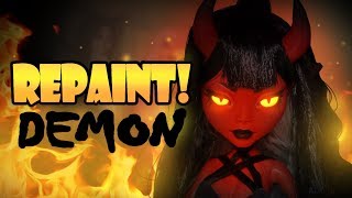 Repaint! Halloween Special Demon Girl OOAK Doll Repaint! Halloween Special Demon Girl OOAK Doll