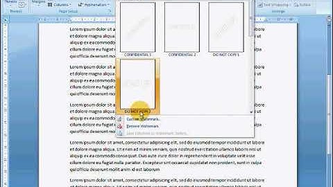 Ultra Short Tutorials: How to insert a watermark in Word 2007