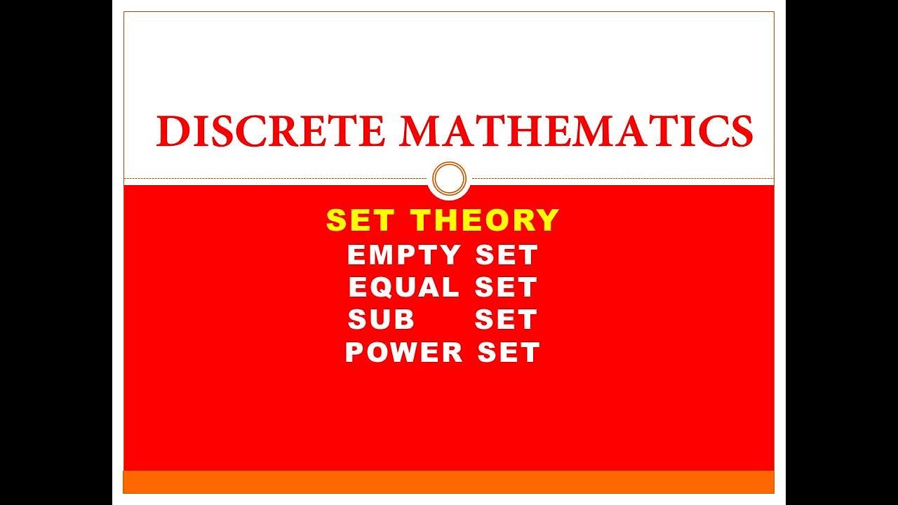 Empty Set Discrete Math AR COACHING CENTER DISCRETE MATHEMATICS(HINDI) SET THEORY EMPTY SET AND ...