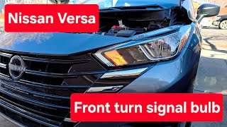 Nissan Versa front turn signal bulb replacement 2020 2021 2022 2023 and 2024