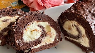 💥HOW TO MAKE CHOCOLATE SWISS ROLL CAKE 💫/ Easy Roll Cake