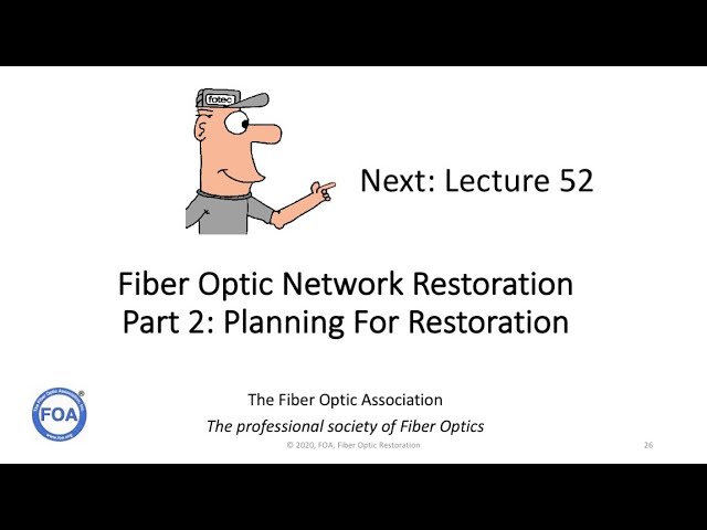 Lecture 53 Fiber Optic Restoration Finding and Fixing Problems 