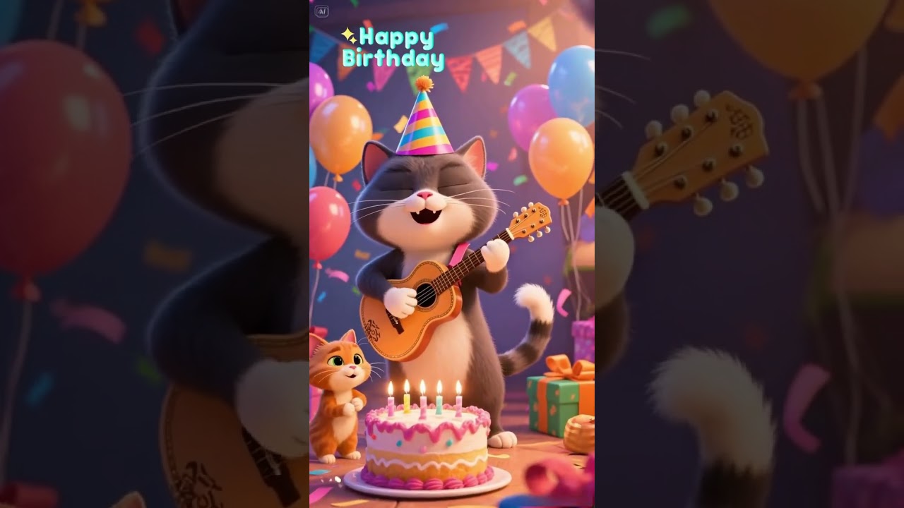 Funny Cat Sings Happy Birthday 🎶🐾 Cutest Kitty Moments 🎂✨