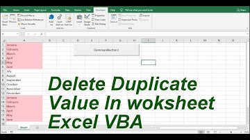 Delete Duplicate In worksheet Excel VBA