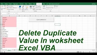 Delete Duplicate In worksheet Excel VBA