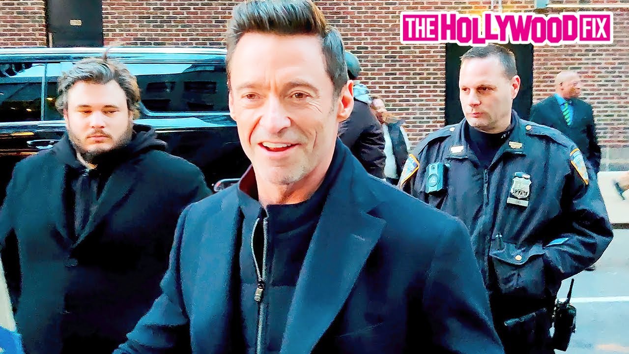 Hugh Jackman Who Plays 'Wolverine' On 'X-Men' Signs Autographs For Fans At The Stephen Colbert Show