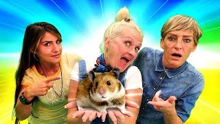 Komik Video. 3 Kadın Oksana Hamster Hikayesi Anlatıyor Challenge Oyunu