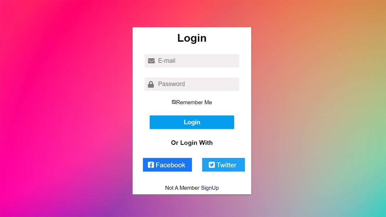 Designing Awesome Login Form Using Pure HTML and CSS.|| Free Source ...
