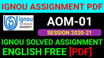 AOM-01 Solved Assignment 2021, AOM 1 Solved Assignment 2020-21 in English, AOM 1 Assignment