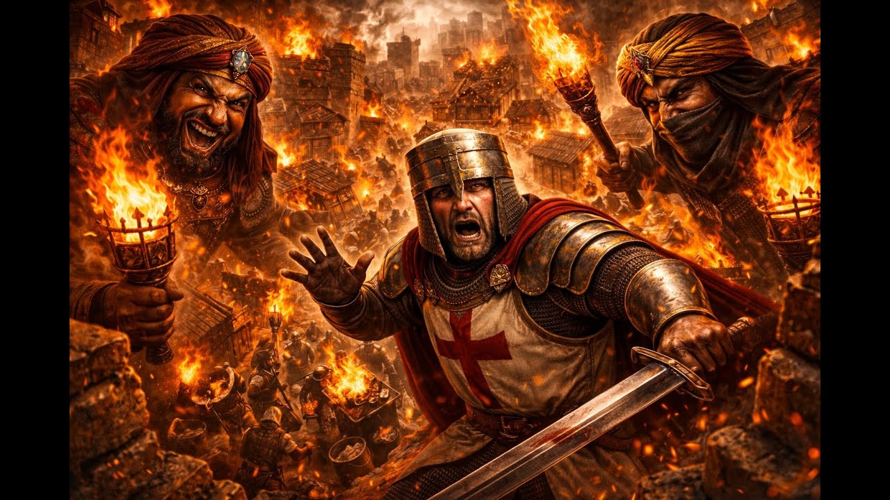 A TOTAL FIRE TRAP! 🏰 1v2 Duo Caliphs in a Tiny Space | Stronghold Crusader HD Stage 13